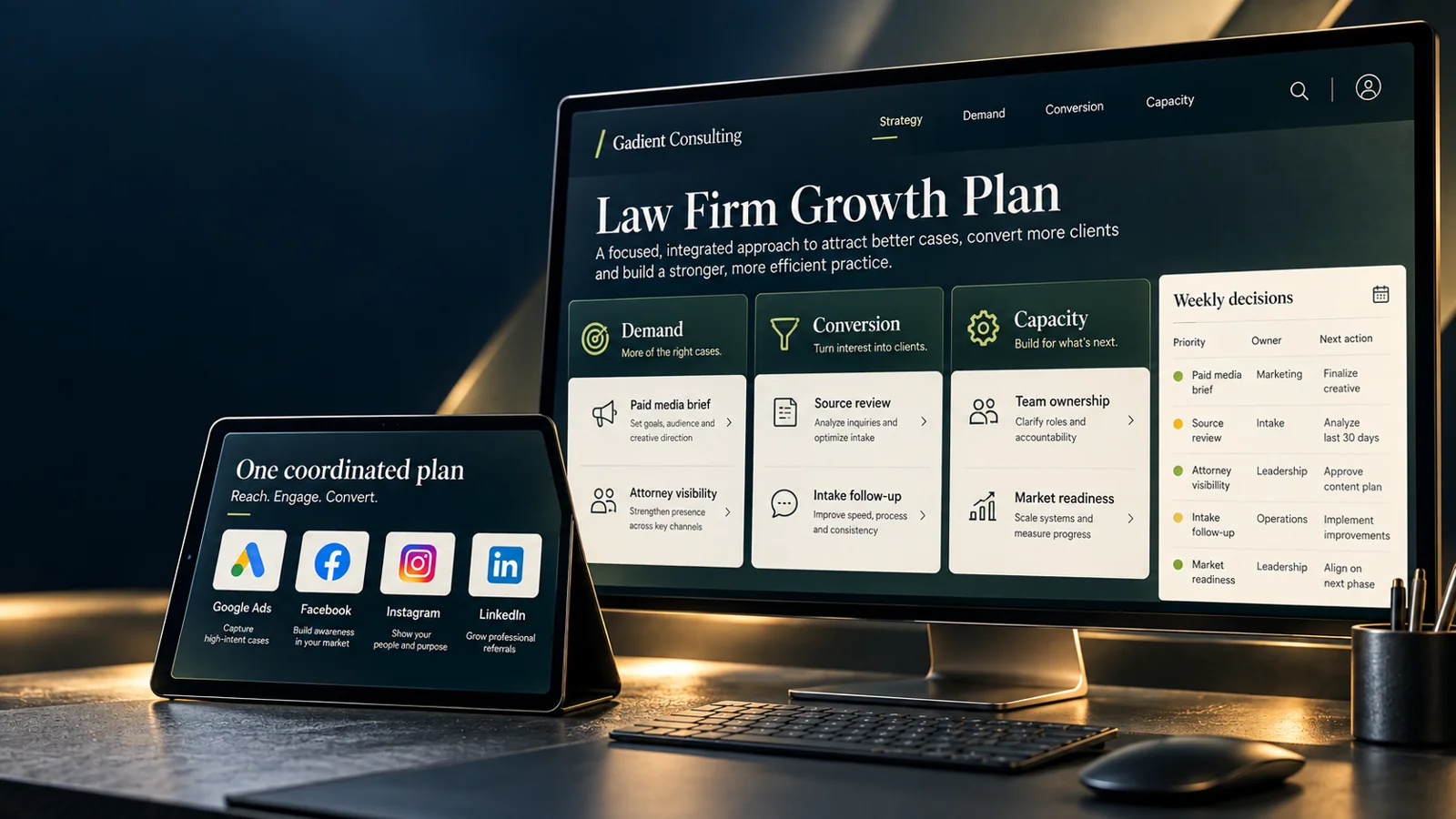 Conceptual digital workspace for strategy & budget